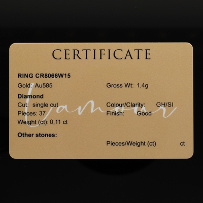 Fehér arany gyűrű 55-ös méret (CR8066W15-55)